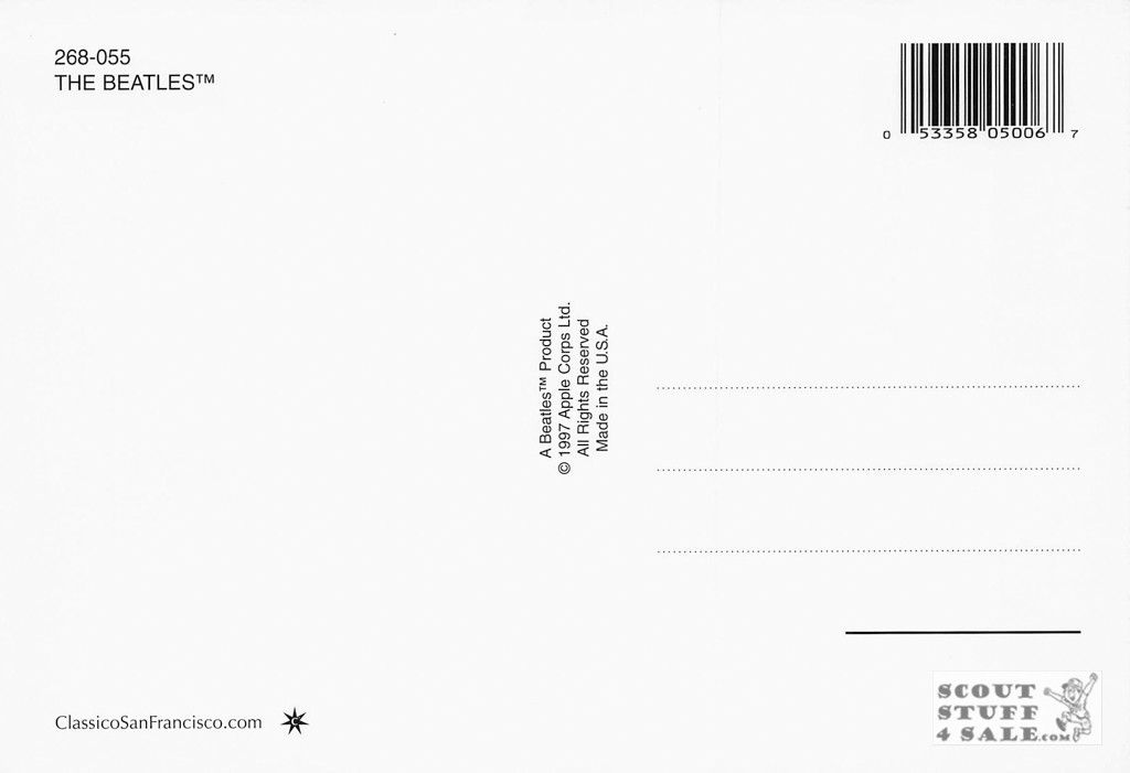 The Beatles Band Postcard by Classico San Francisco #268-055