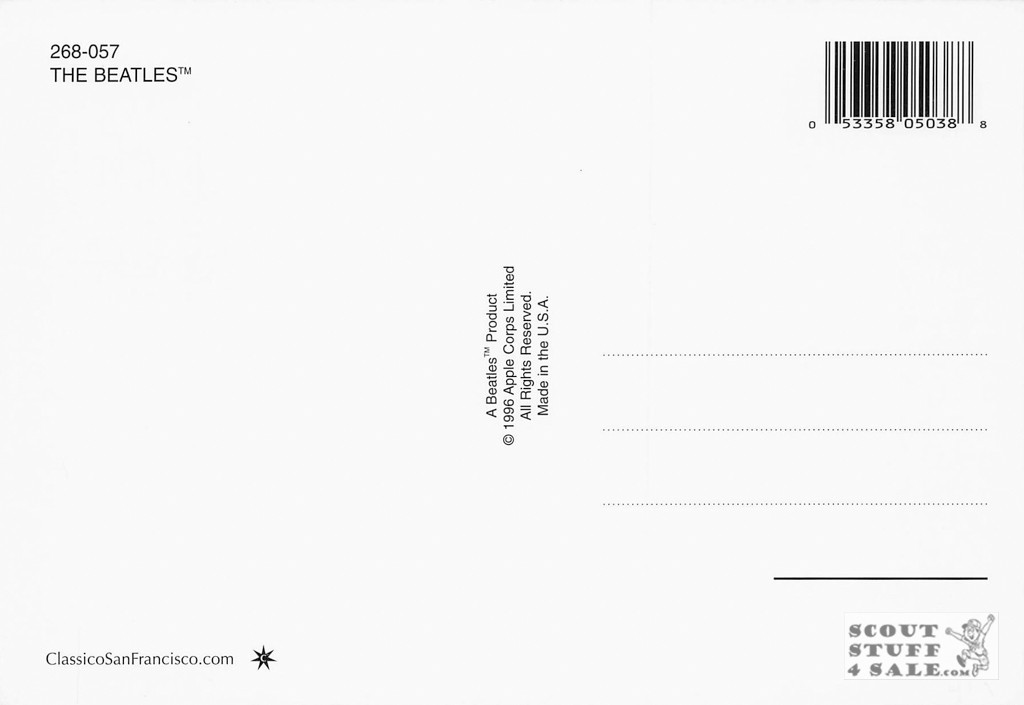 The Beatles Band Postcard by Classico San Francisco #268-057