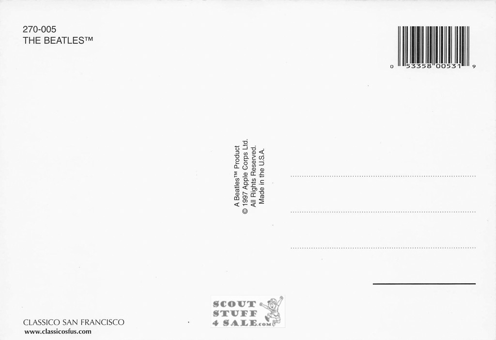 The Beatles Band Postcard by Classico San Francisco #270-005