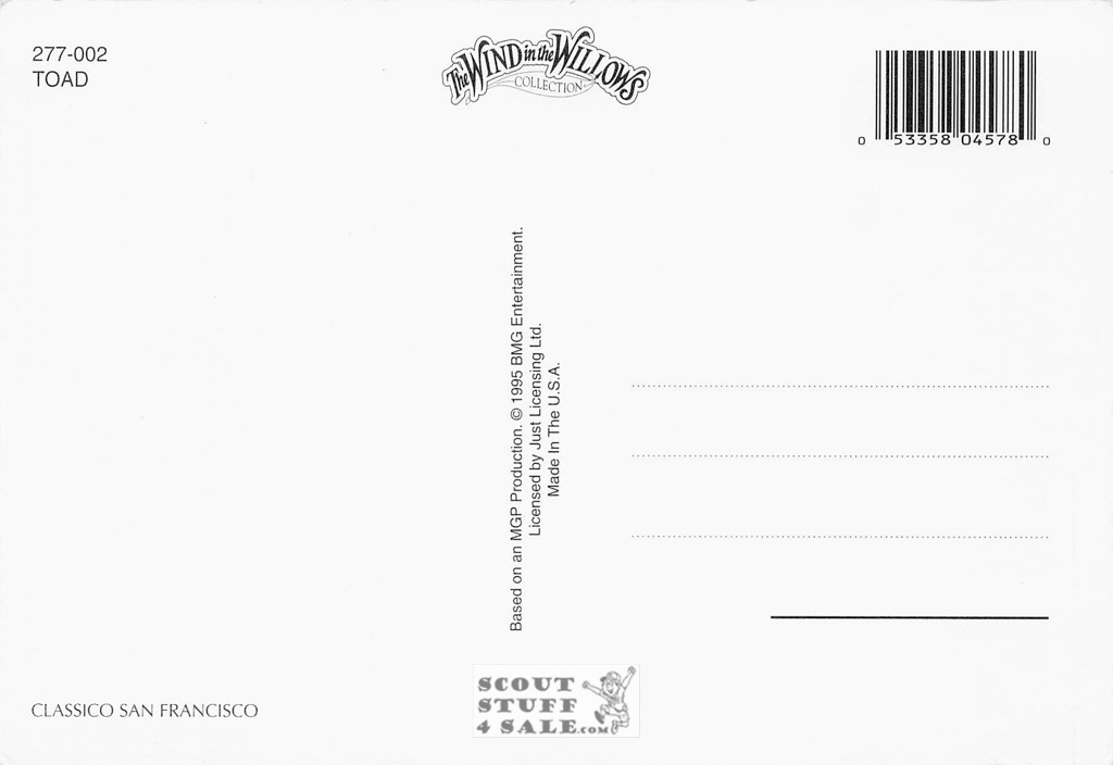 The Wind in the Willows Postcard Series by Classico San Francisco #277-002