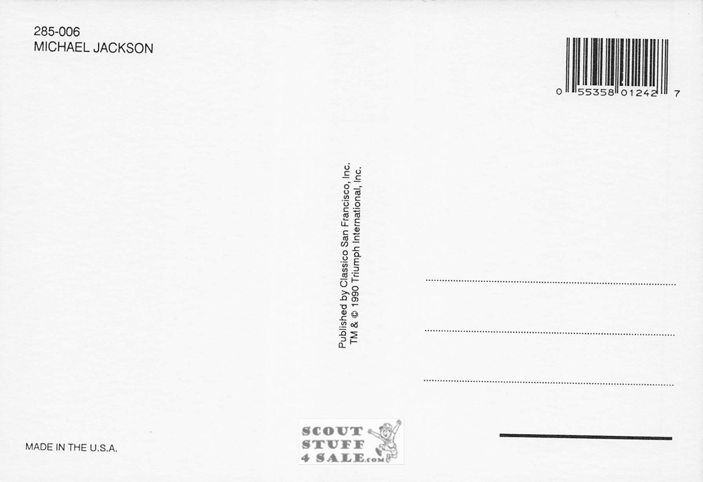 Michael Jackson Postcard by Classico San Francisco #285-006