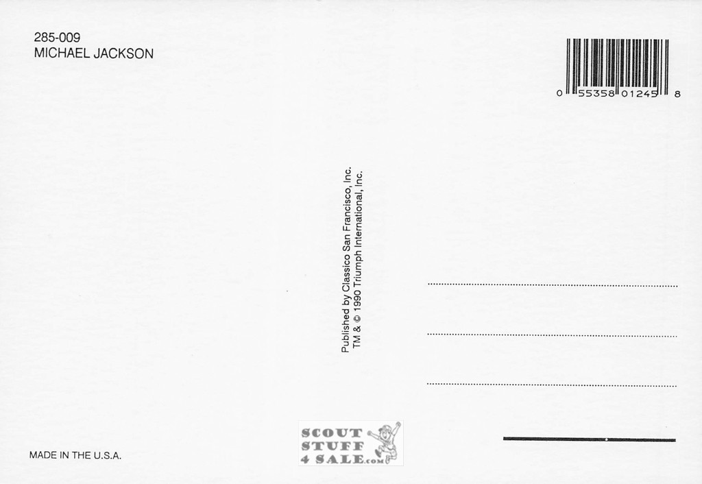 Michael Jackson Postcard by Classico San Francisco #285-009