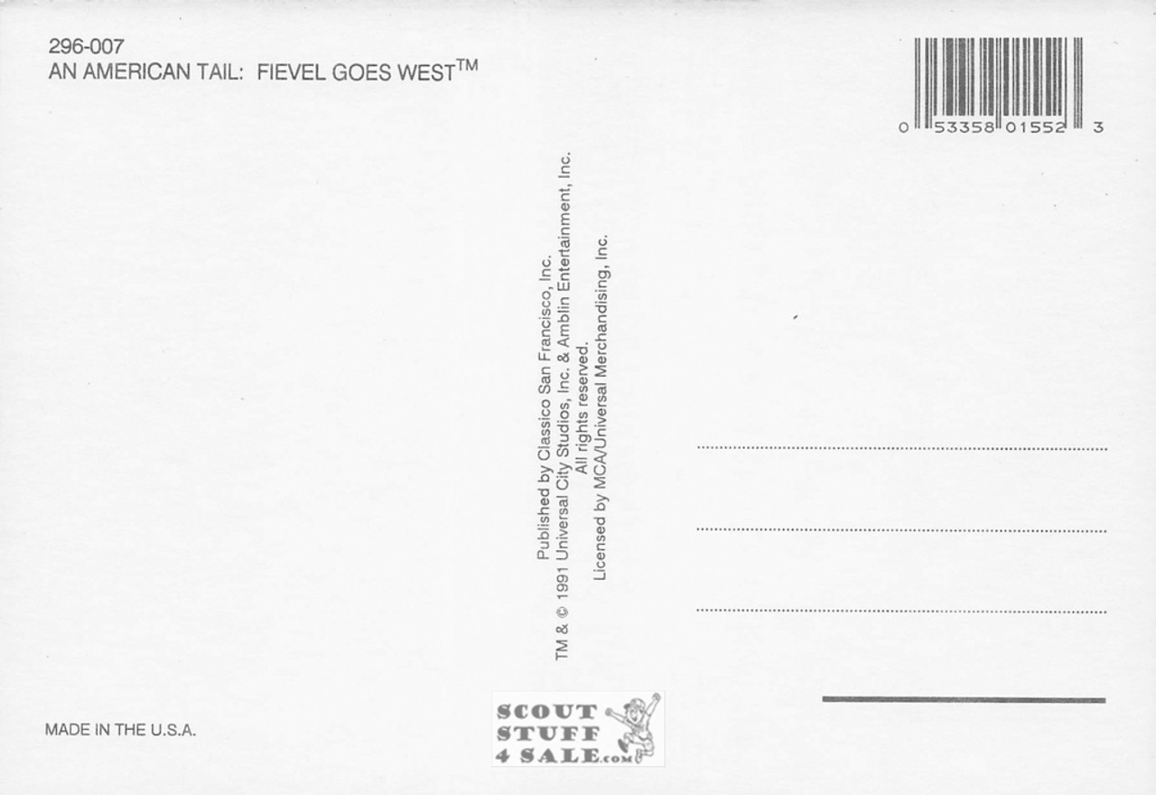 An American Tale Fievel Goes West Postcard by Classico San Francisco #296-007