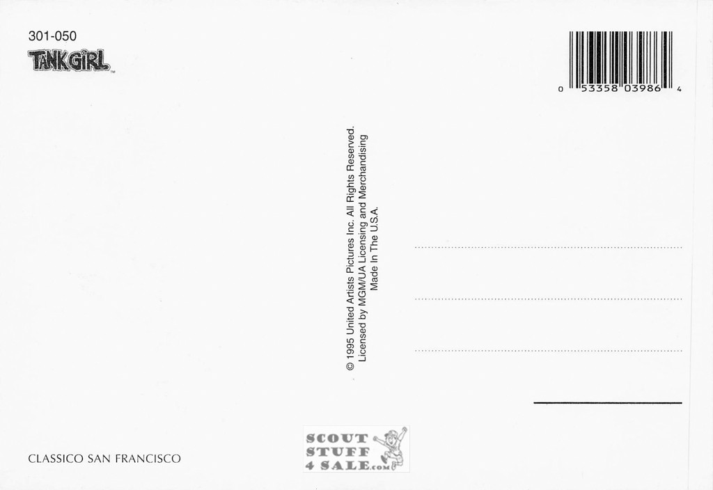 Tank Girl Movie Postcard by Classico San Francisco #301-050