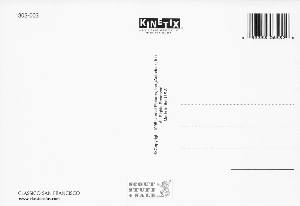 Kinetix division of Autodesk Postcard by Classico San Francisco #303-003
