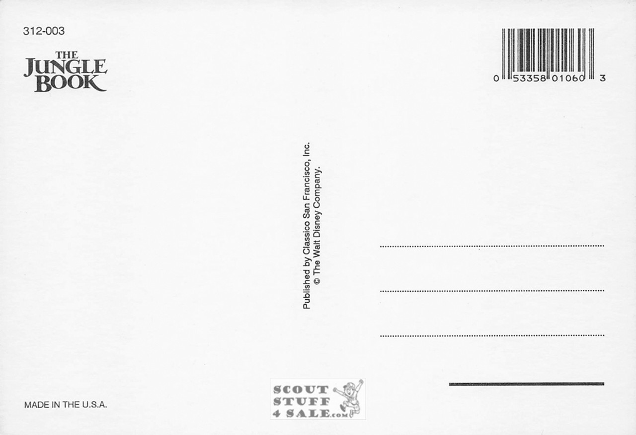 The Jungle Book, Walt Disney, Postcard by Classico San Francisco #312-003