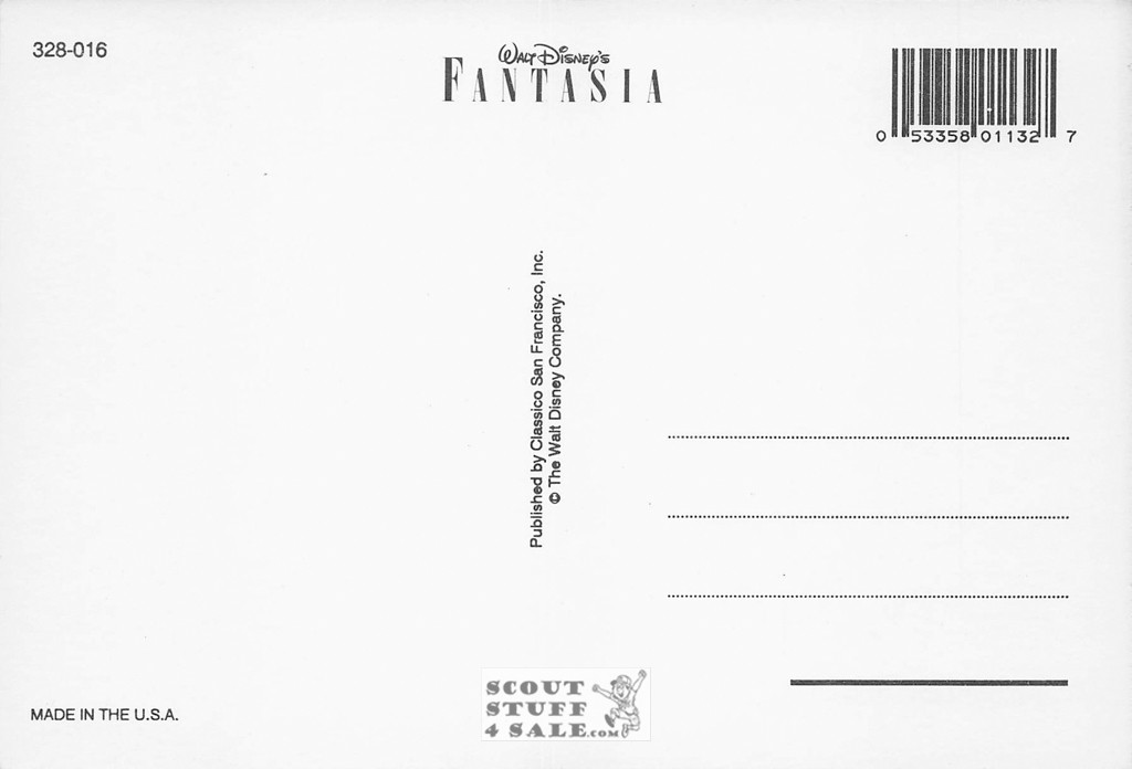 Fantasia Postcard, Walt Disney,  by Classico San Francisco #328-016