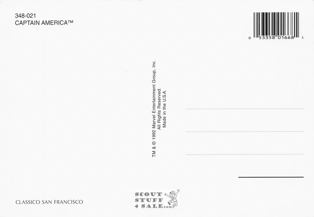 Captain American Marvel Superhero Postcard Classico San Francisco #348-021