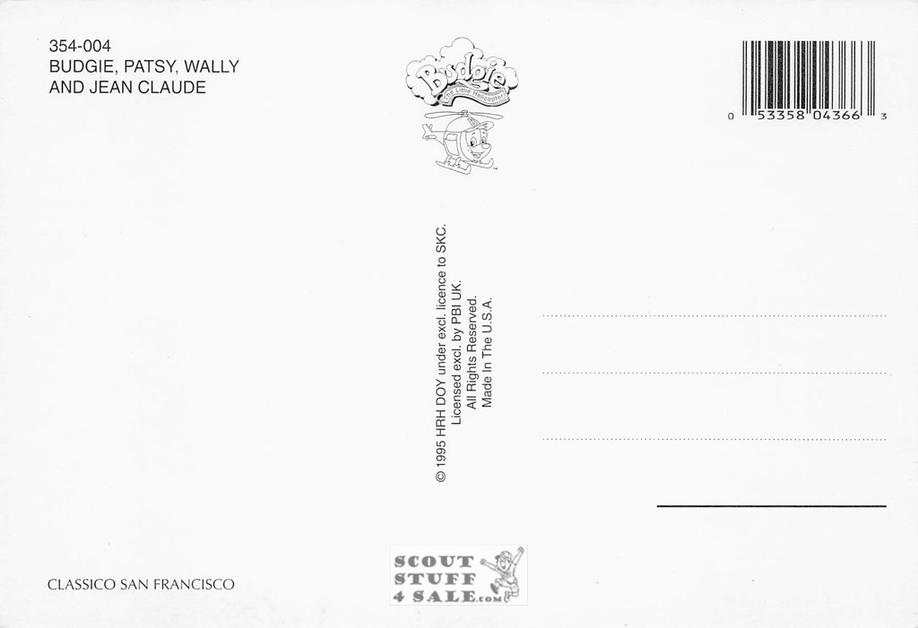 Budgie Cartoon Postcard by Classico San Francisco #354-004