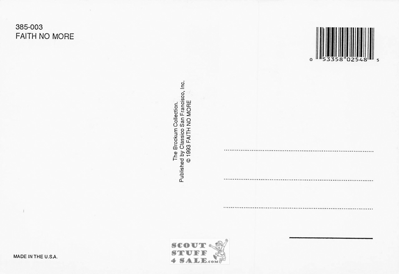 Faith No More Brockum Collection Postcard by Classico San Francisco #385-003