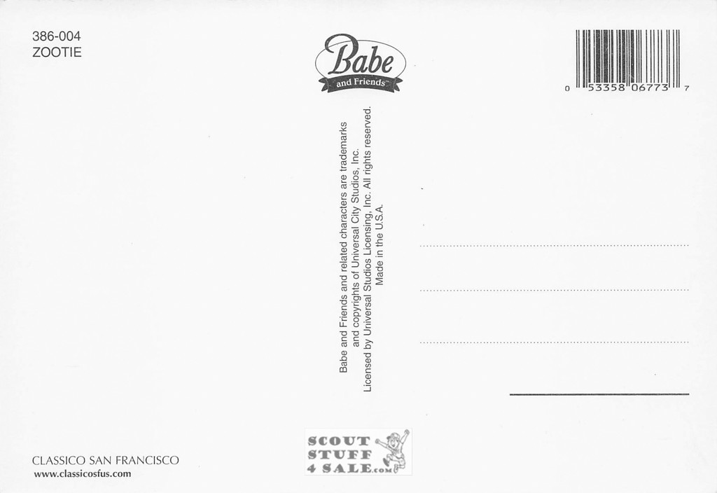 Babe and Friends Movie Postcard by Classico San Francisco #386-004