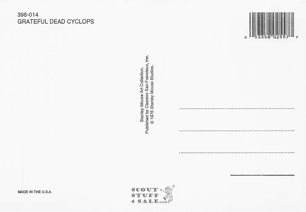 Grateful Dead Cyclops Stanley Mouse Art Postcard by Classico SF #398-014