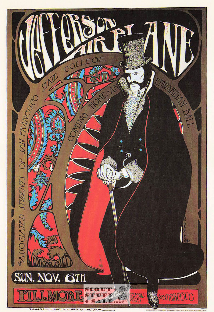 Jefferson Airplane Stanley Mouse Art Postcard Classico San Francisco #398-017