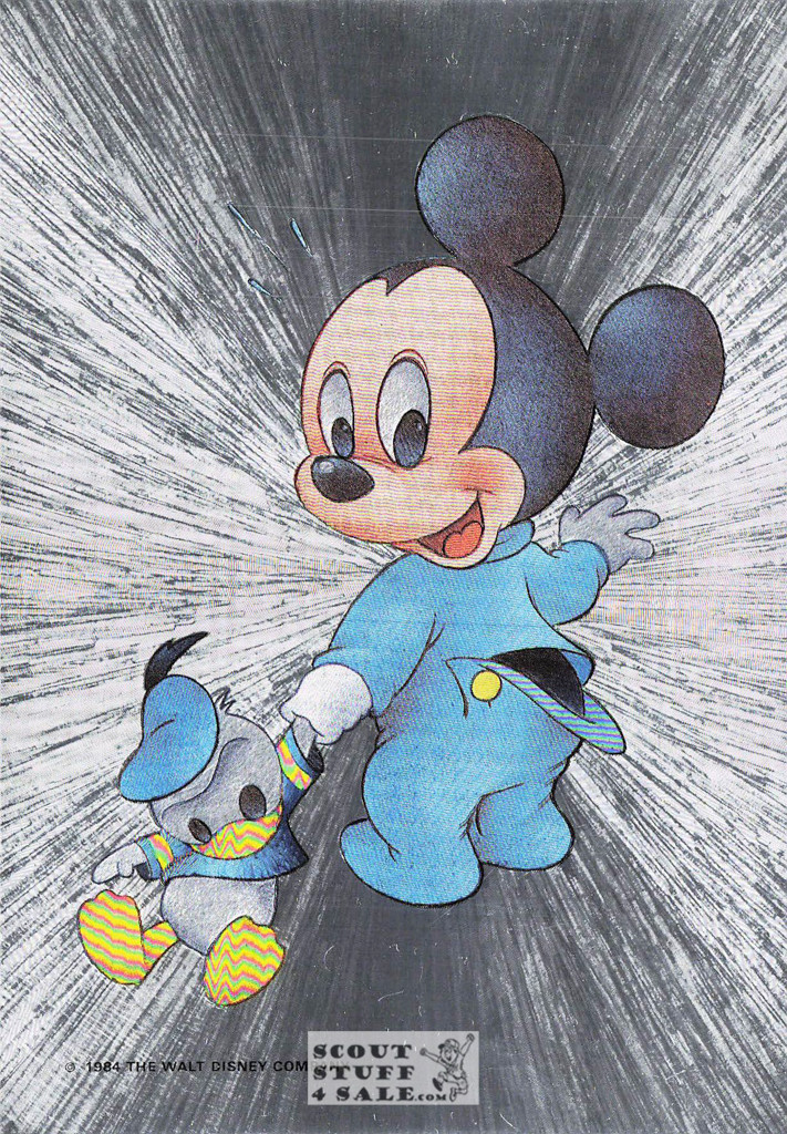 Baby Mickey Mouse Metallic Cartoon Postcard Walt Disney Classico SF #406-829