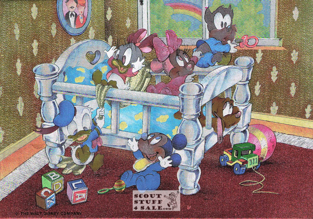 Baby Disney Characters Metallic Cartoon Postcard Walt Disney Classico #406-830