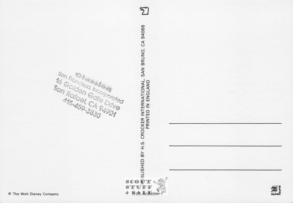 Snow White & Dwarfs Metallic Cartoon Postcard Walt Disney Classico SF #406-854