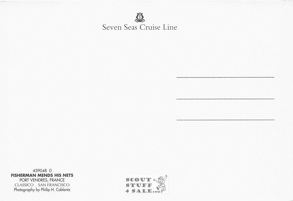 Fisherman Vendres France Seven Seas Cruise Lines Postcard Classico #459-048