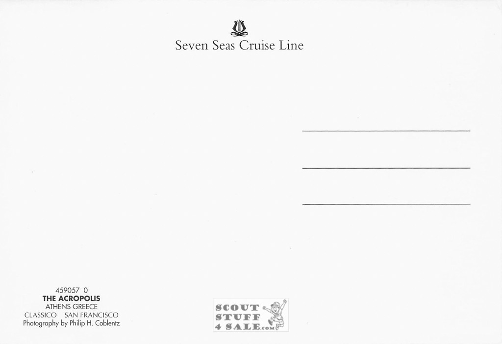 The Acropolis Greece Seven Seas Cruise Lines Postcard, Classico SF #459-057
