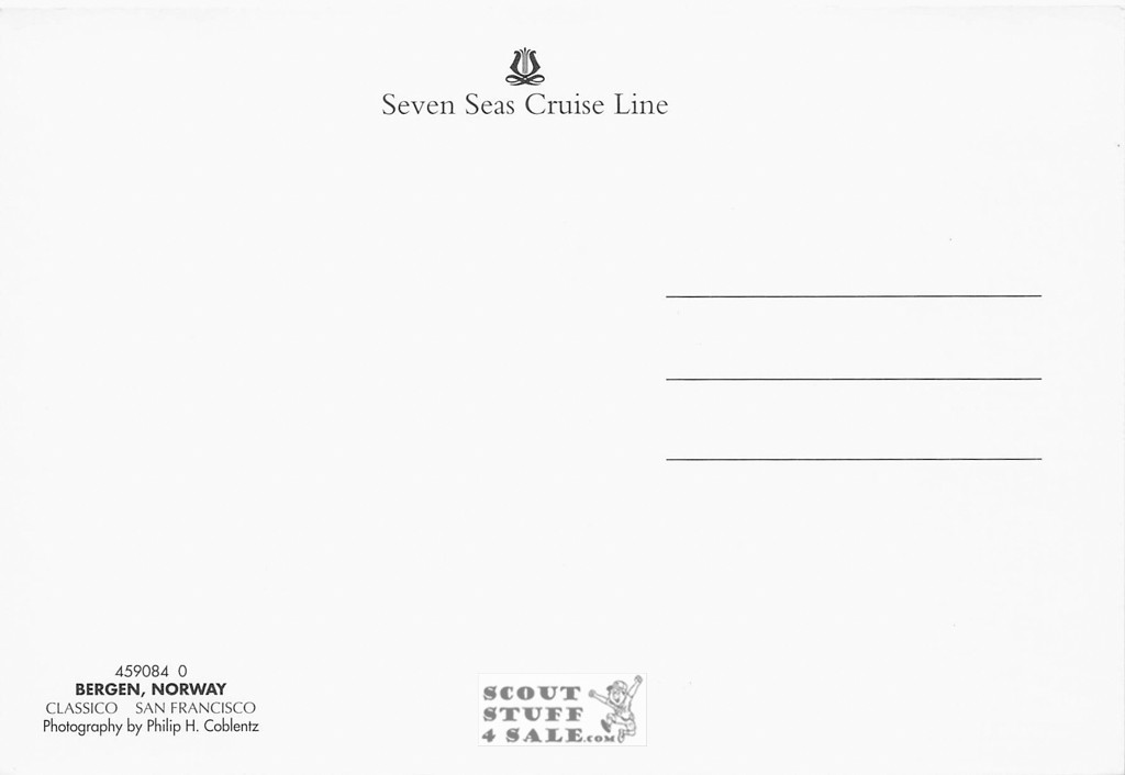 Bergen Norway Seven Seas Cruise Lines Postcard by Classico SF #459-084