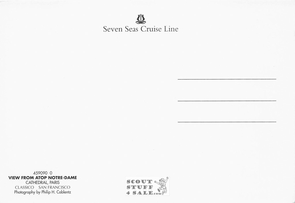 View from Norte-Dame Seven Seas Cruise Lines Postcard, Classico #459-090