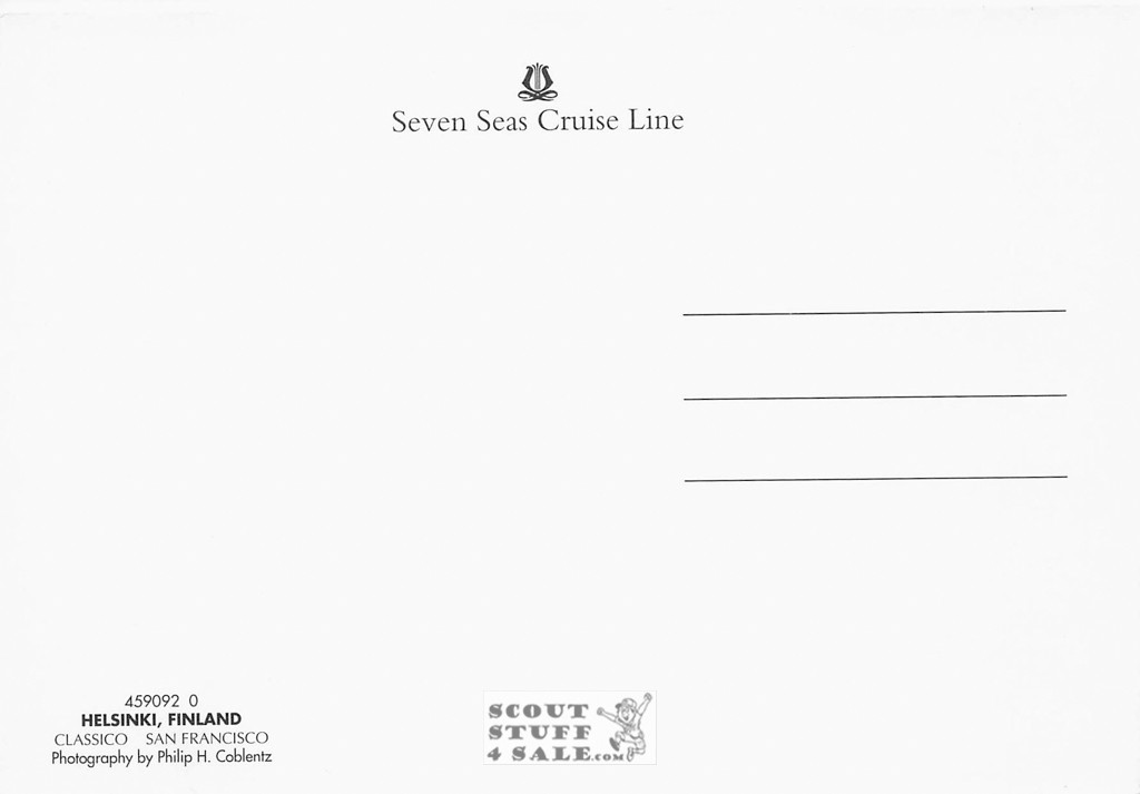 Helsinki Finland Seven Seas Cruise Lines Postcard by Classico SF #459-092