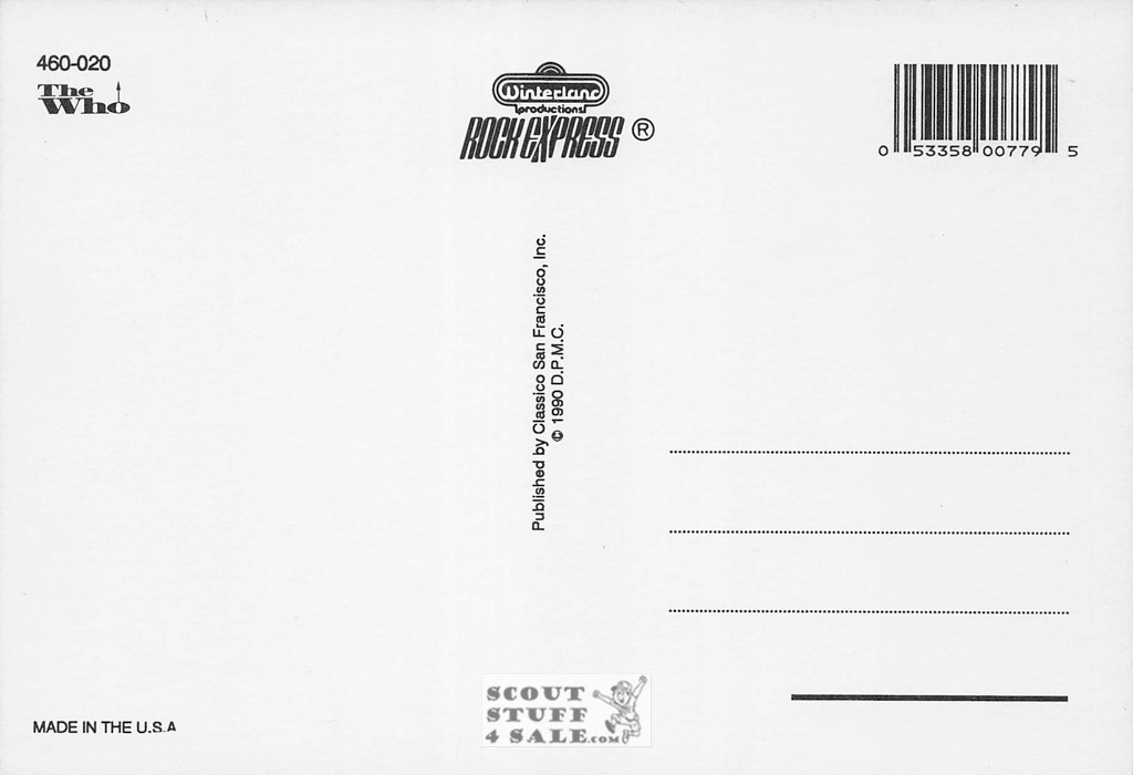 The Who  Rock Band Postcard by Classico San Francisco #460-020
