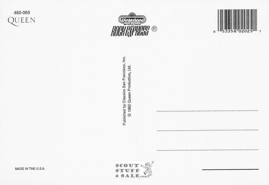 Queen Band Postcard by Classico San Francisco #460-065