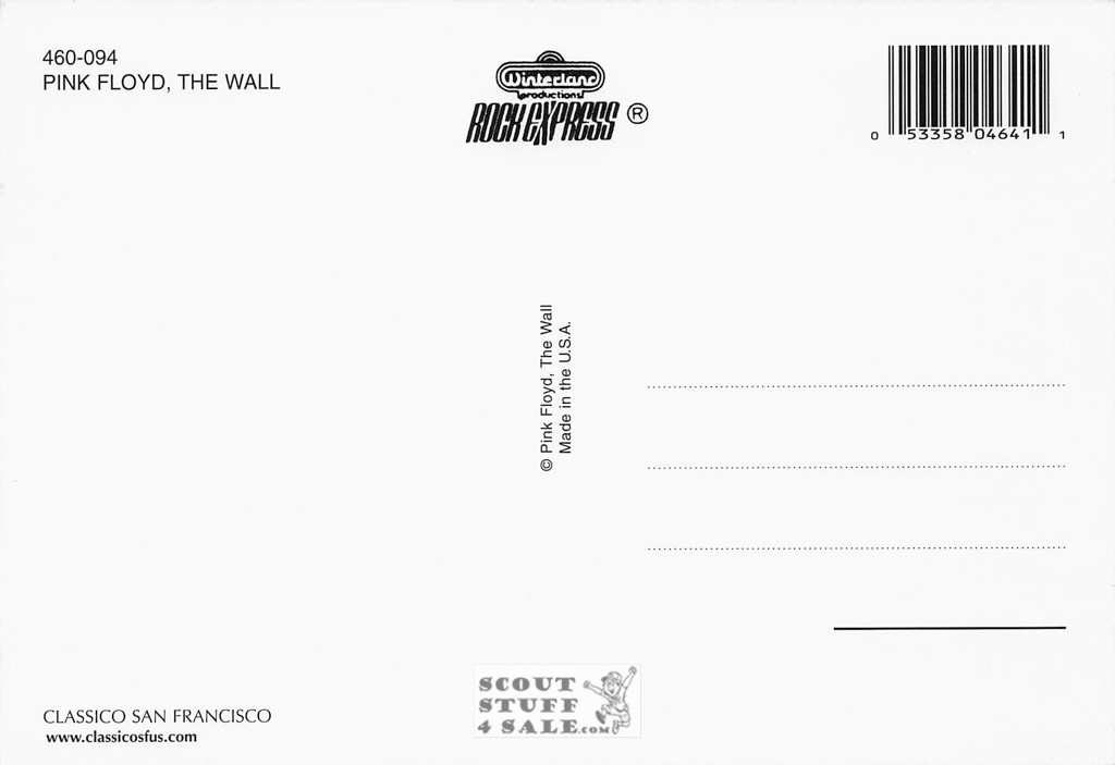 Pink Floyd The Wall Postcard by Classico San Francisco #460-094