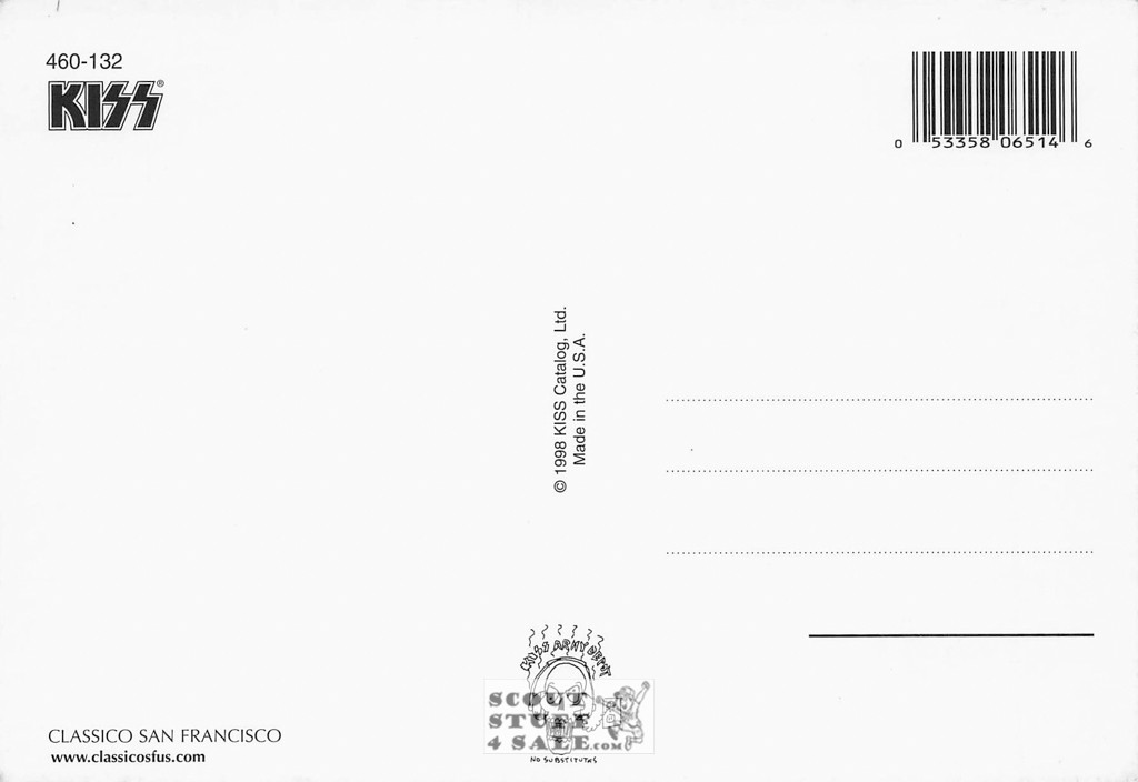 KISS Postcard by Classico San Francisco #460-132