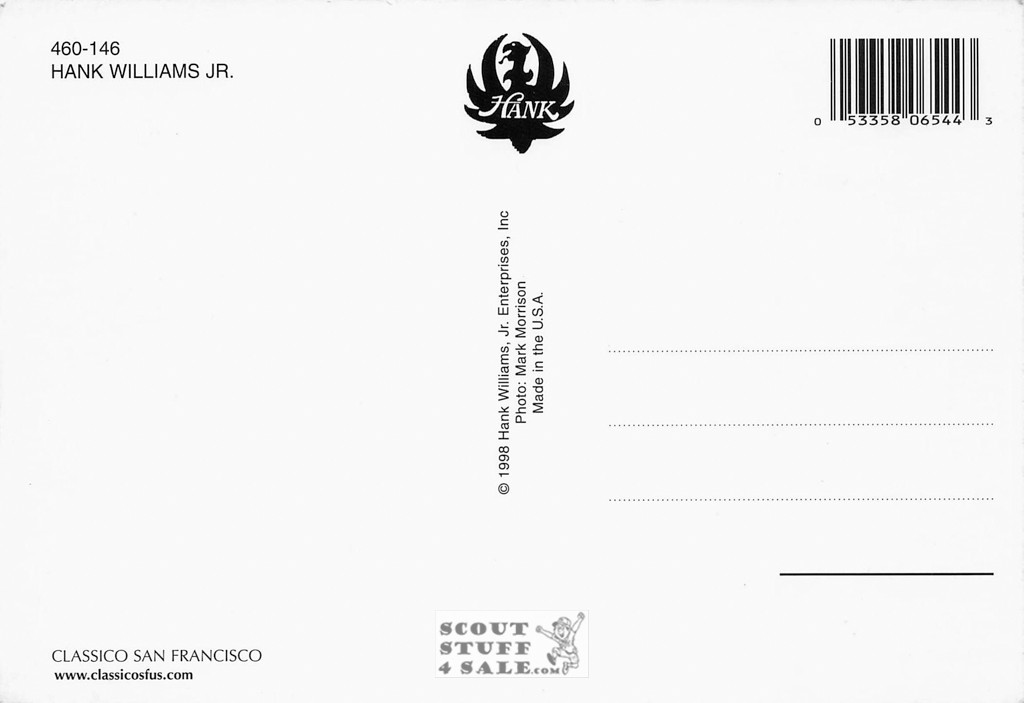 Hank Williams Jr. Postcard by Classico San Francisco #460-146