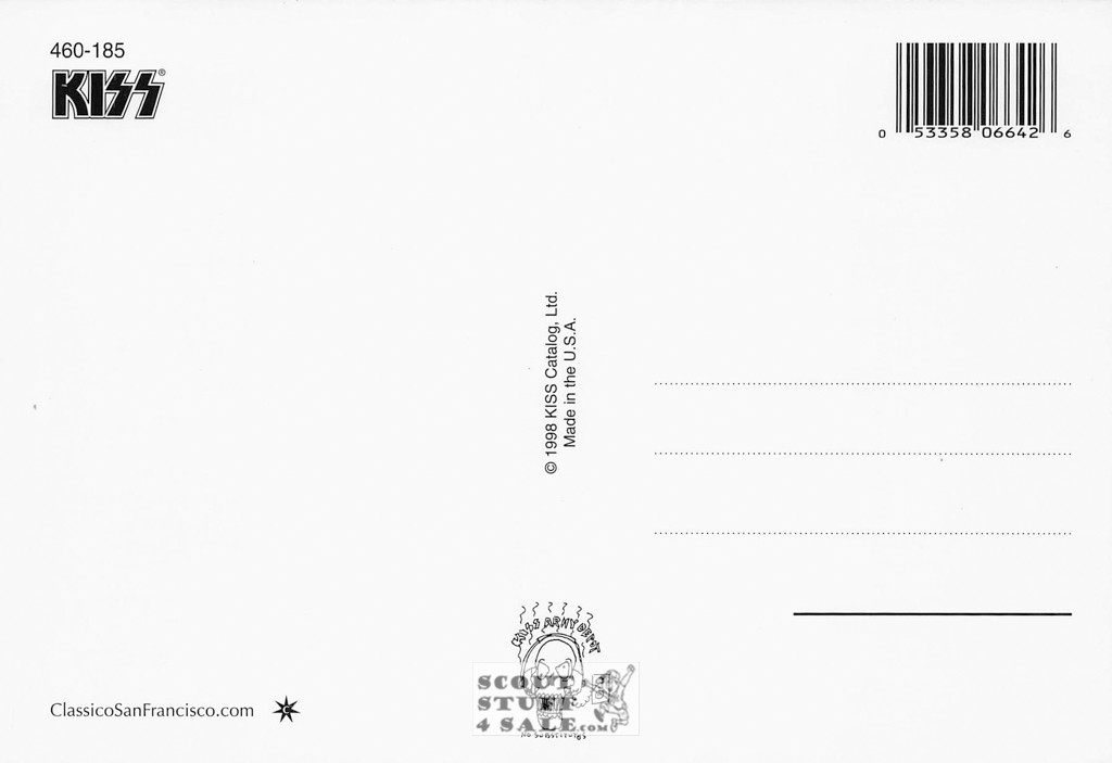 KISS Postcard by Classico San Francisco #460-185