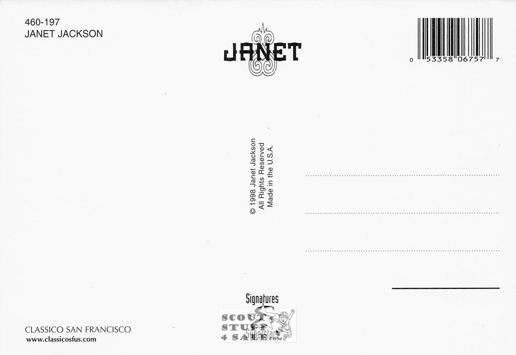 Janet Jackson Postcard by Classico San Francisco #460-197