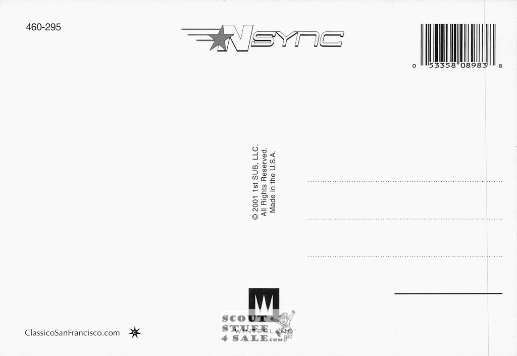 Nsync Postcard by Classico San Francisco #460-295