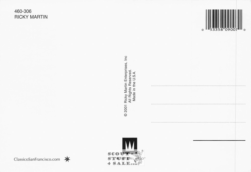 Ricky Martin Postcard by Classico San Francisco #460-306