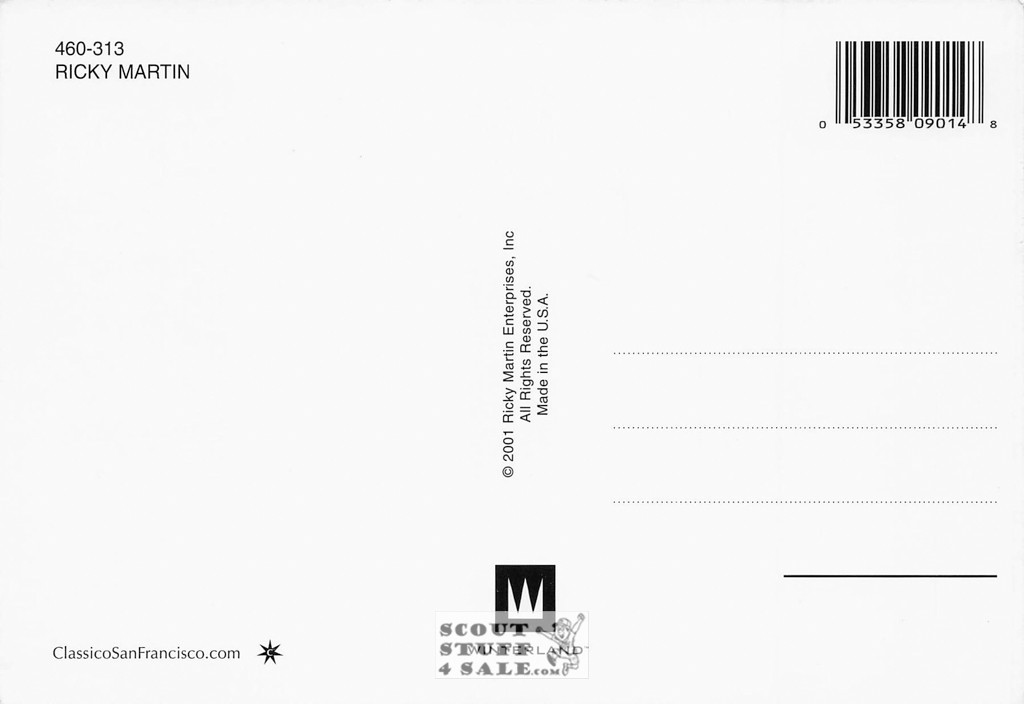 Ricky Martin Postcard by Classico San Francisco #460-313