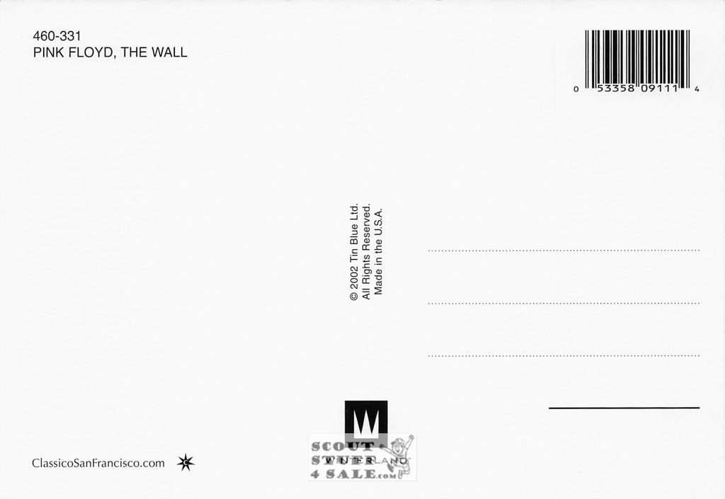 Pink Floyd The Wall Postcard by Classico San Francisco #460-331