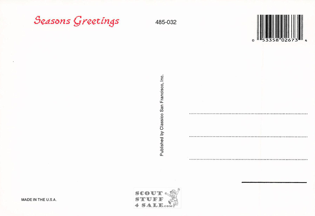 Chistmas / Seasons Greetings / Holiday Postcard, Classico San Francisco #485-032