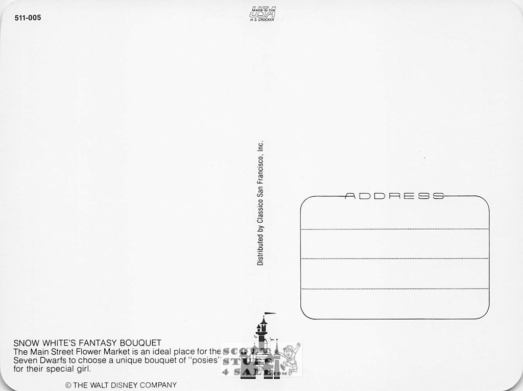 Snow White Disneyland Postcard by Classico San Francisco #511-005