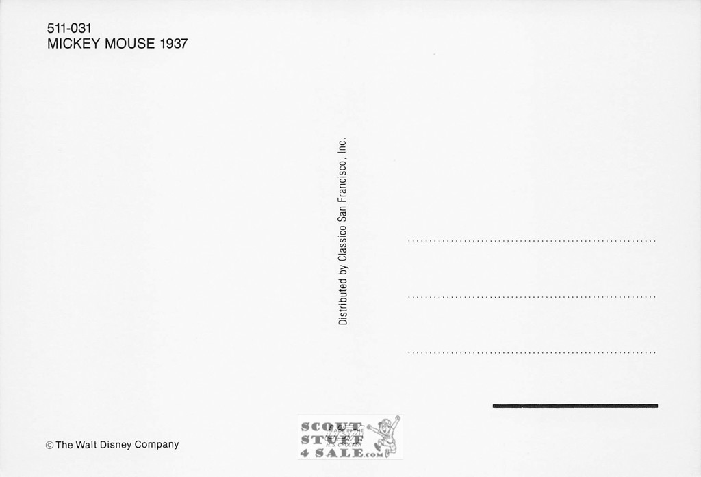 1937 Mickey Mouse Magazine Cover Postcard by Classico San Francisco #511-031