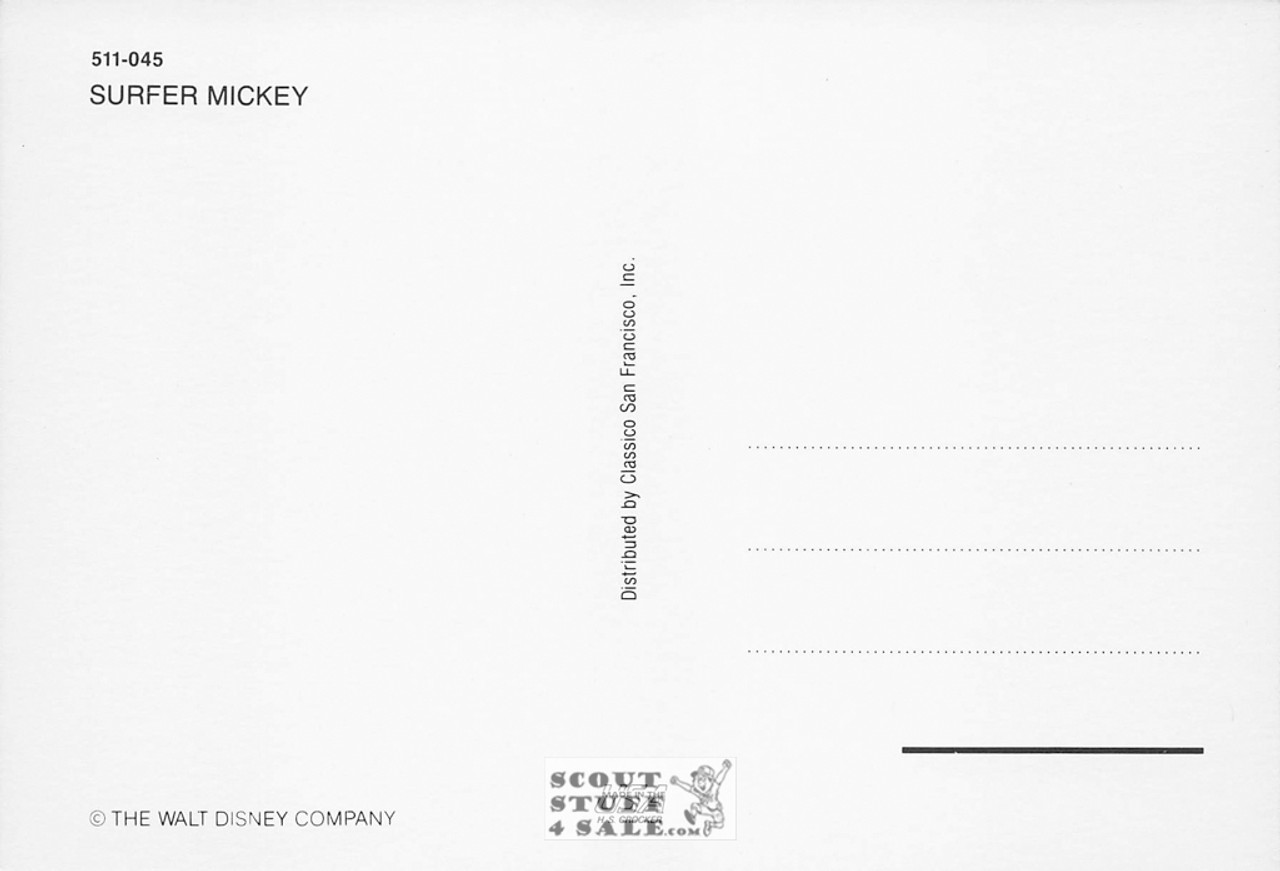 Mickey Mouse Surfer Mickey Postcard by Classico San Francisco #511-045