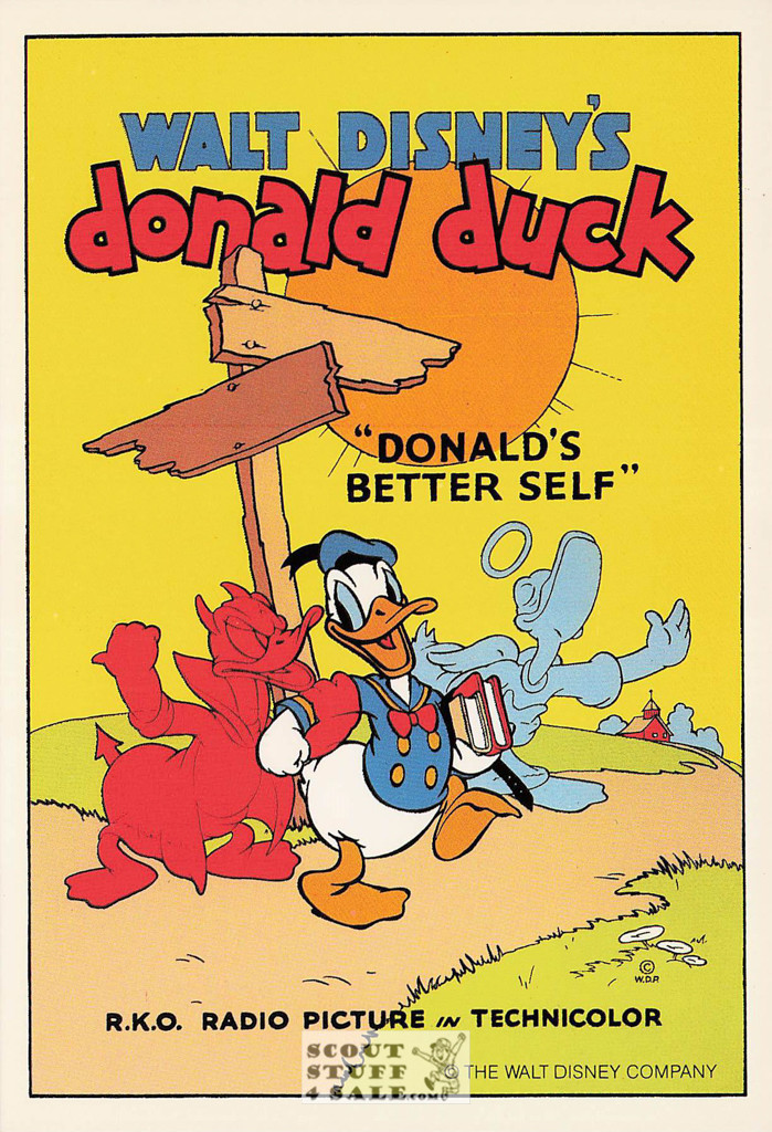 Donald Duck "Donald's Better Self" Disney Cartoon Postcard Classico SF #511-054