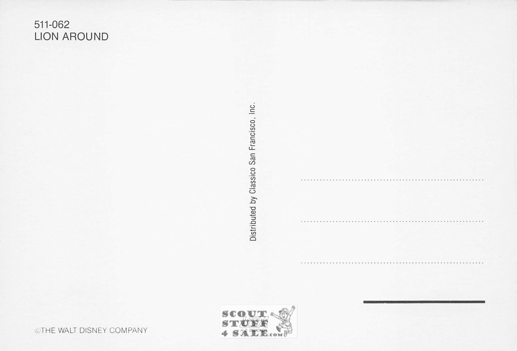 Donald Duck "Lion Around" Walt Disney Cartoon Postcard Classico SF #511-062