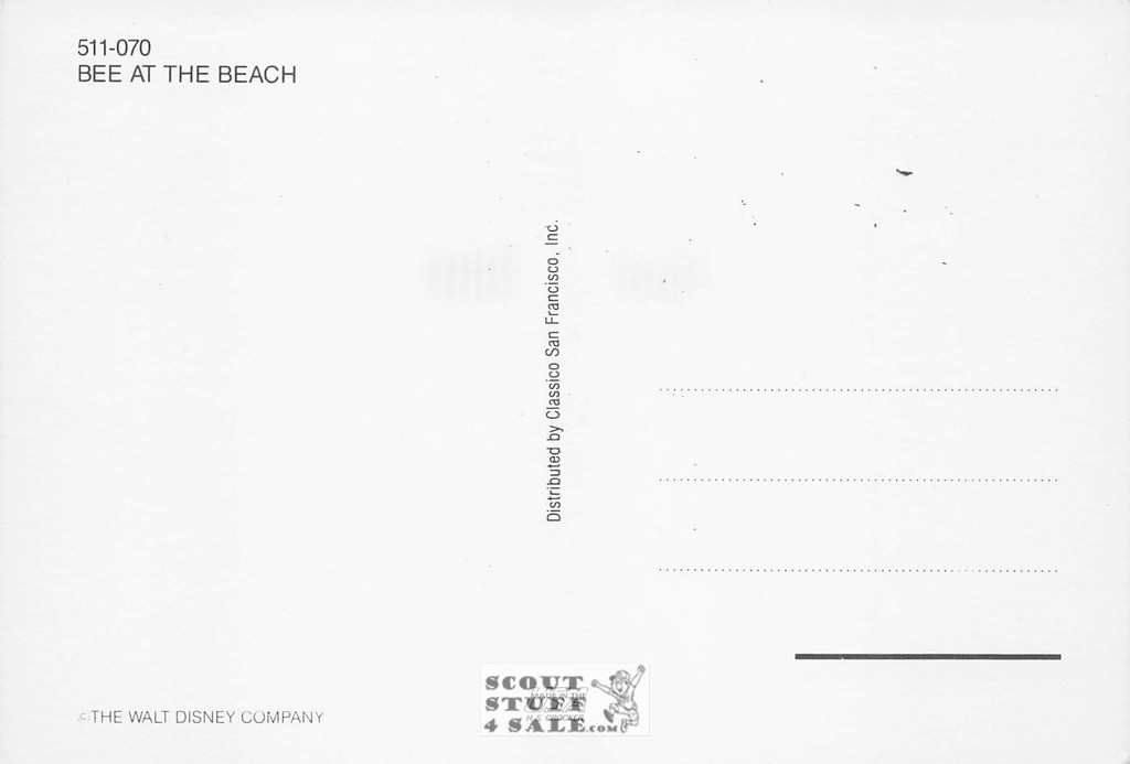 Donald Duck "Bee at the Beach" Walt Disney Cartoon Postcard Classico #511-070