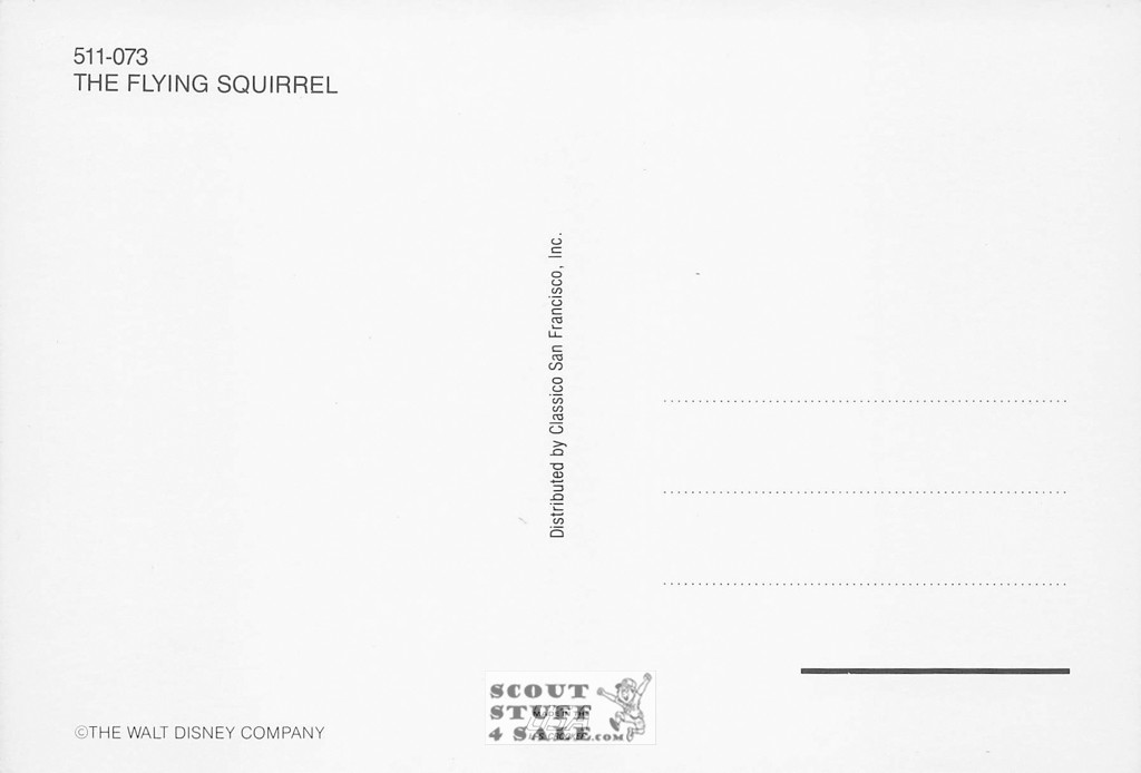 Donald Duck "The Flying Squirrel" Walt Disney Cartoon Postcard Classico #511-073