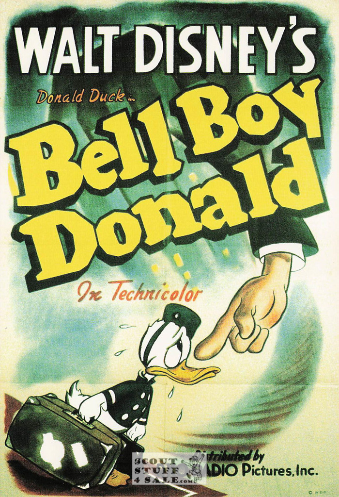 Donald Duck "Bell Boy Donald" Walt Disney Cartoon Postcard Classico SF #511-076