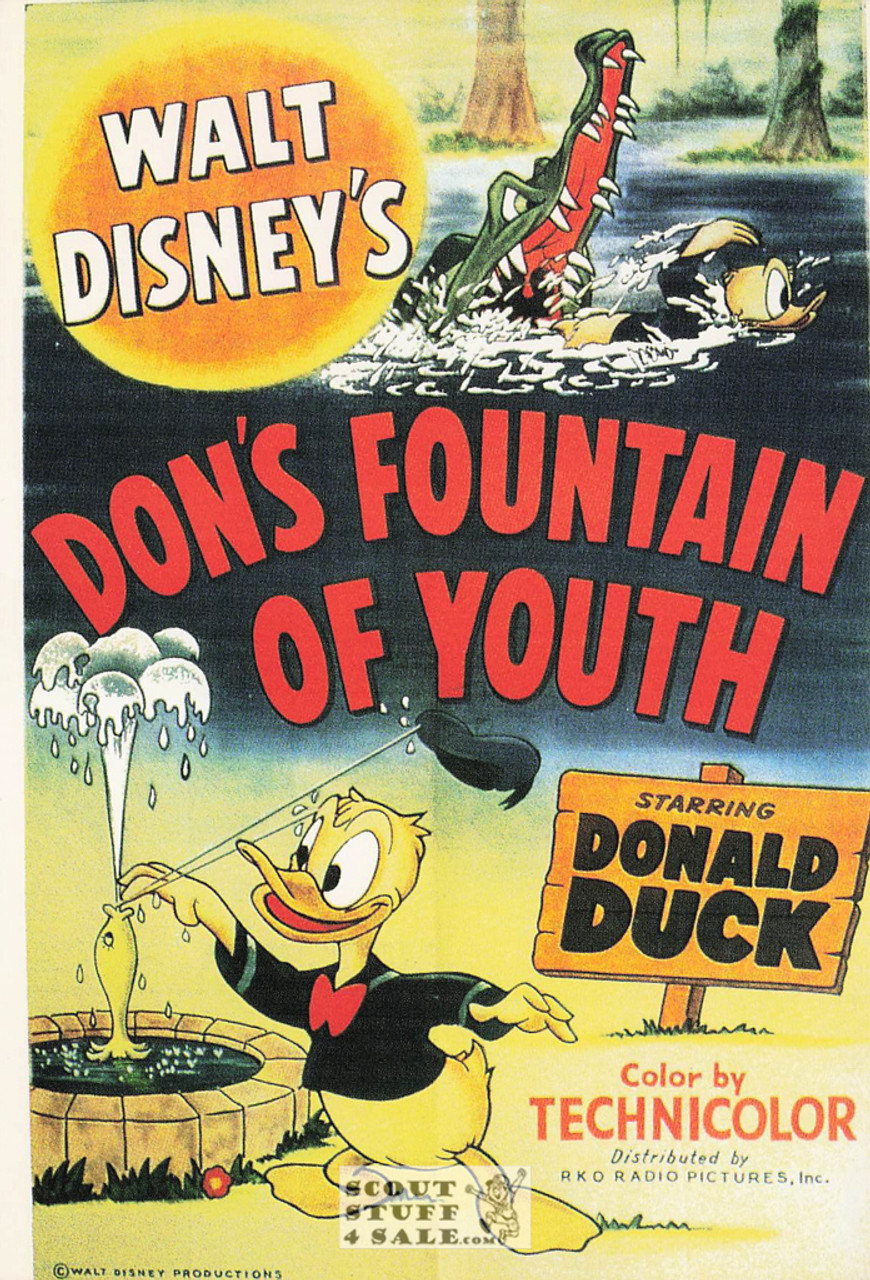 Donald Duck "Don's Fountain of Youth" Disney Cartoon Postcard Classico #511-077