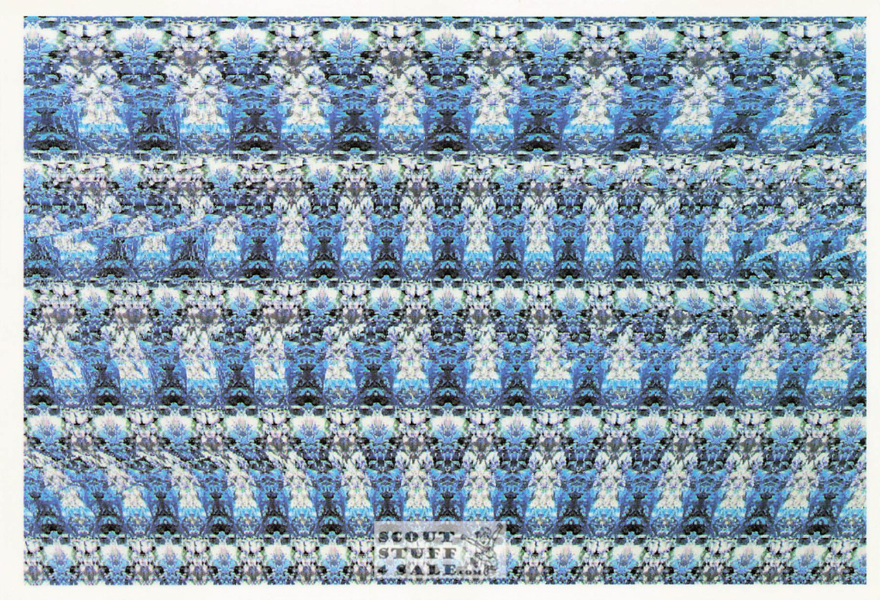 Triceratops - Magic Eye 3D Optical Illusion Postcard, Classico SF #512-027