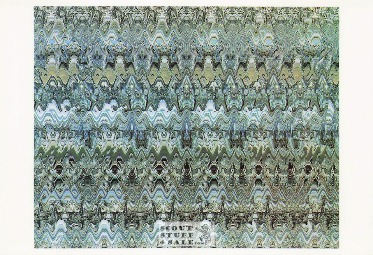 Hollow Cube - Magic Eye 3D Optical Illusion Postcard, Classico SF #512-033
