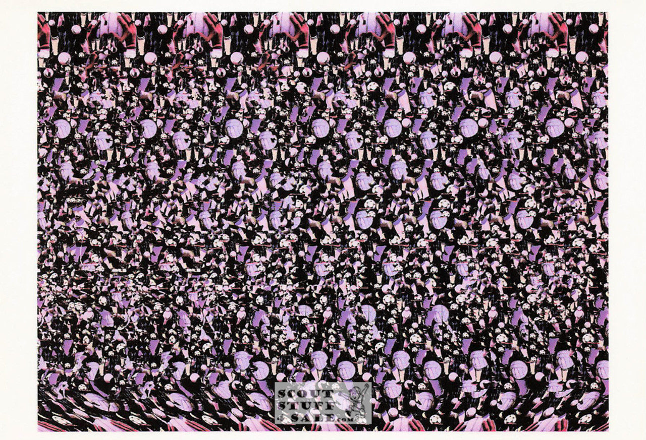 Soccer - Magic Eye 3D Optical Illusion Postcard, Classico San Francisco #512-062