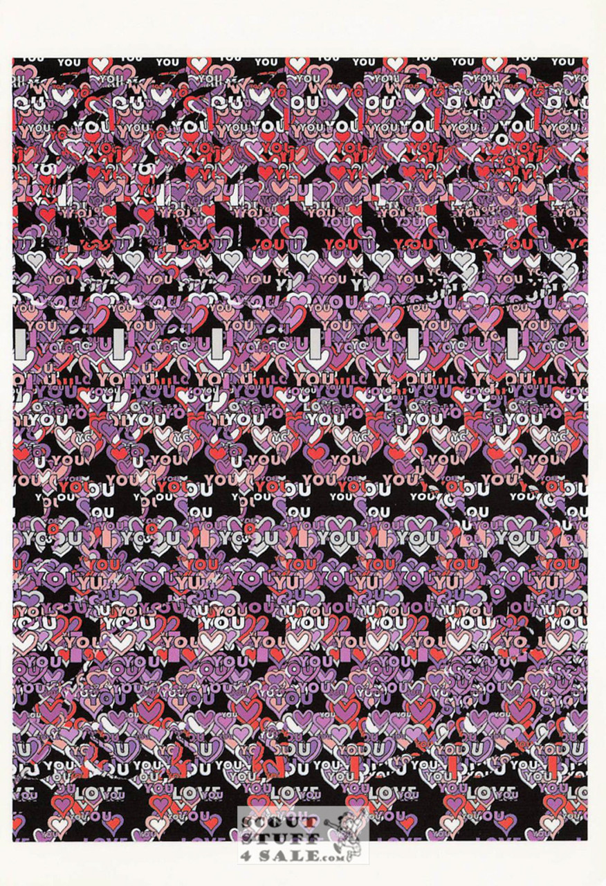 Seal With a Kiss - Magic Eye 3D Optical Illusion Postcard, Classico SF #512-069